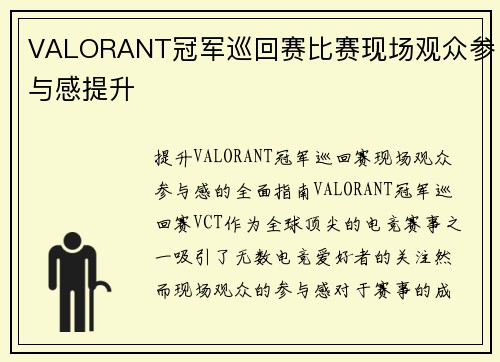 VALORANT冠军巡回赛比赛现场观众参与感提升